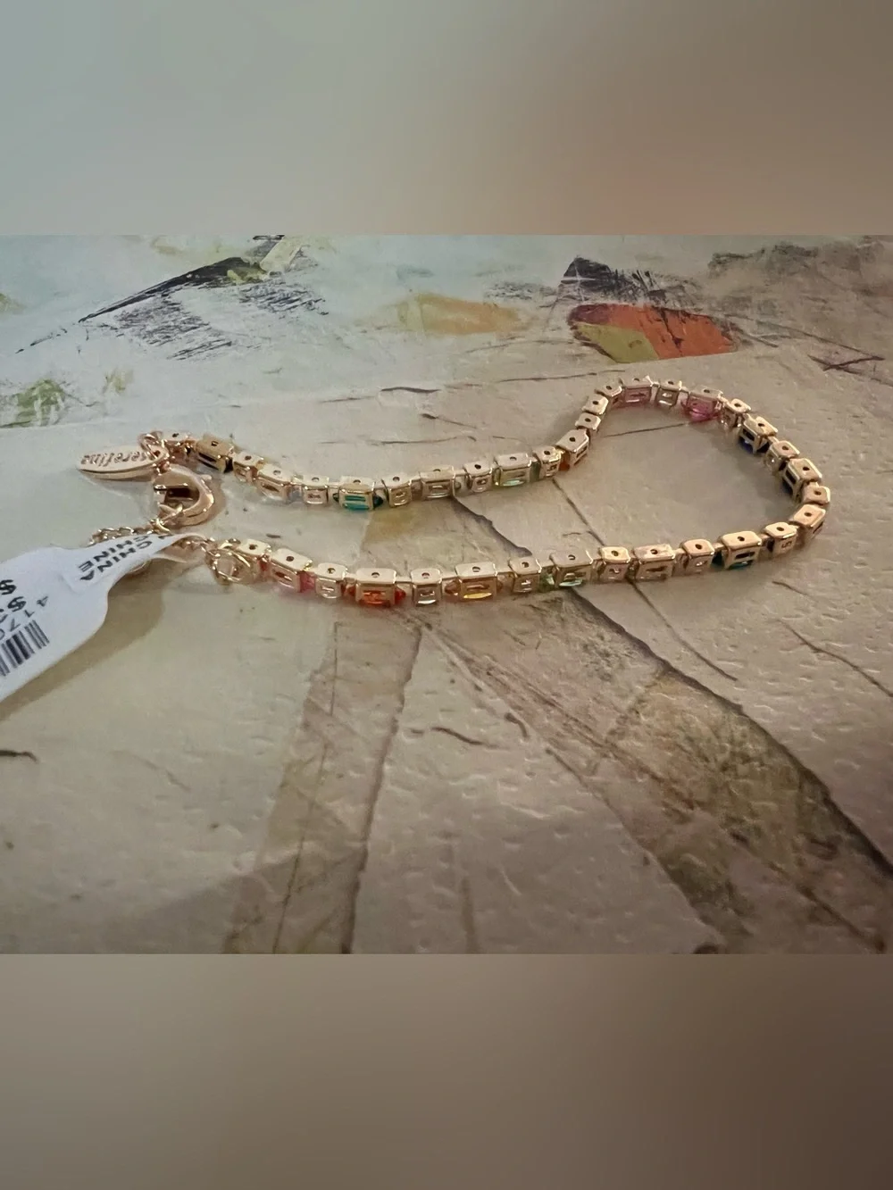 Anthropologie Colorful Crystal Tennis Bracelet - NWT